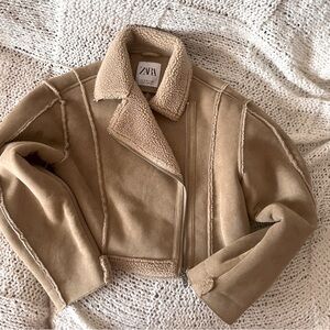 Zara Cream Teddy Jacket